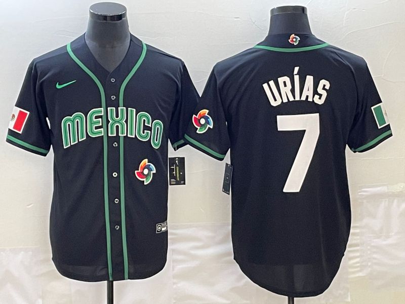 Men 2023 World Cub Mexico #7 Urias Black Nike MLB Jersey23->more jerseys->MLB Jersey